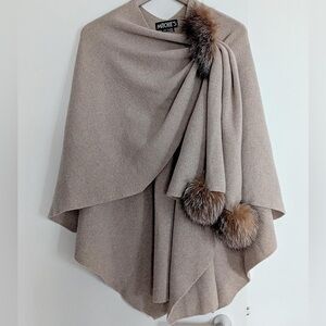 Vintage Wool and Real Fur (Fox) Poncho
